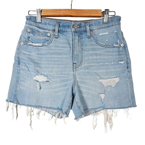 Madewell High-Rise Denim Shorts Distressed Cut Off in Posey Wash Women's Size 26 - Picture 3 of 13